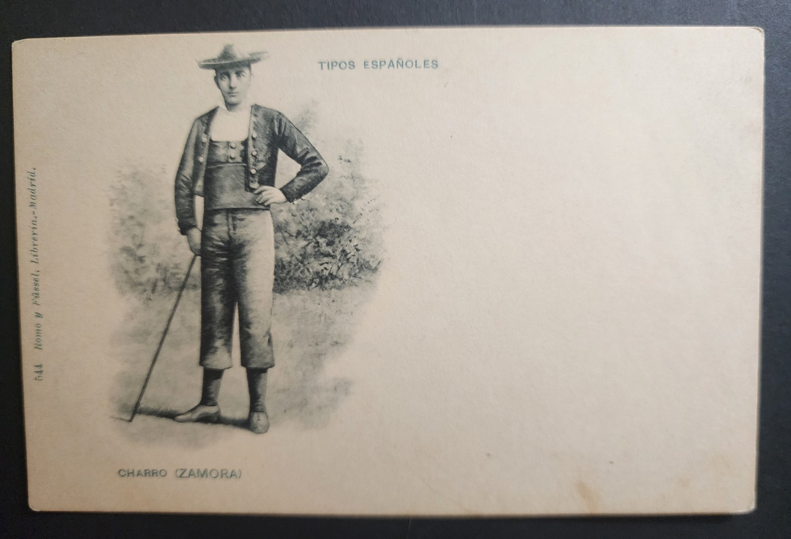 Antique c1901-1905 Spain Charro Zamora Postcard No. 544 Romo y Füssel Un