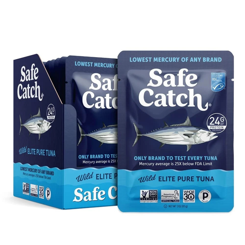 Safe Catch Elite Tuna Wild-Caught Lowest Mercury 3 Ounce Pouch (Pack of 12)
