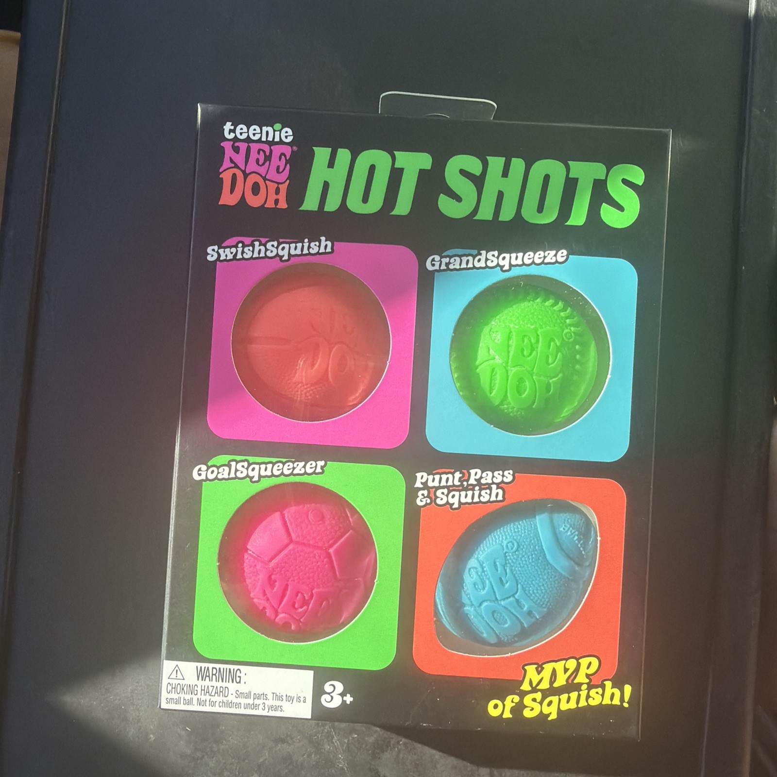Nee Doh NEEDOH Teenie Hot Shots Squeeze Ball Set, 4 Pack - BRAND NEW IN BOX Nee Doh NEEDOH Teenie Hot Shots Squeeze Ball Set, 4 Pack - BRAND NEW IN BOX