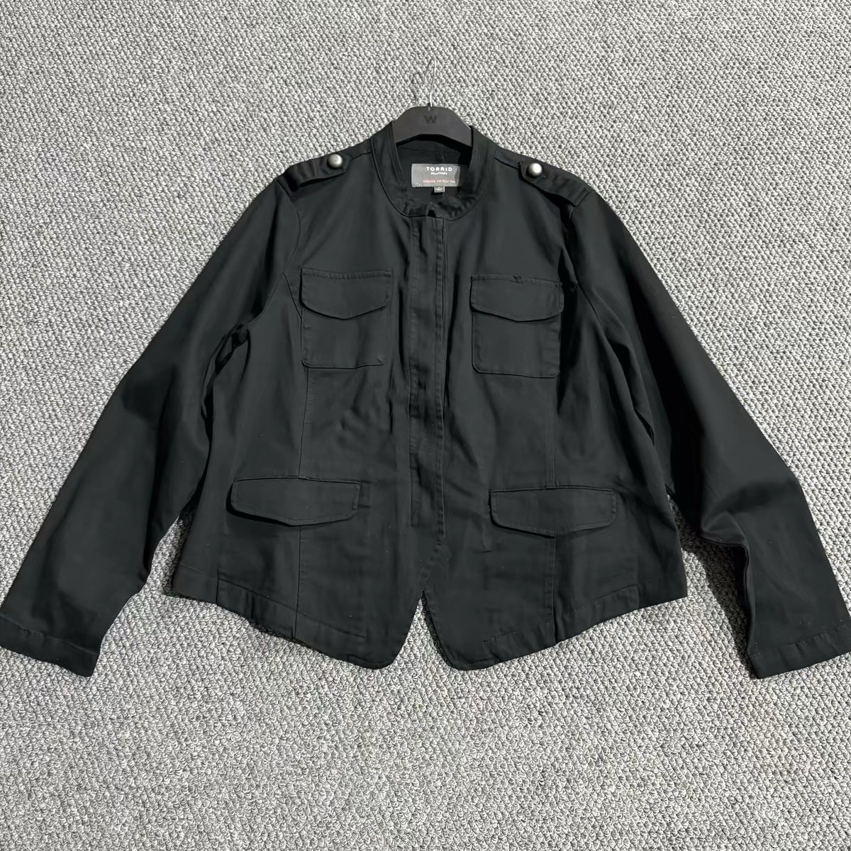 Torrid Black Utility Military Jacket Size 0 Plus Size