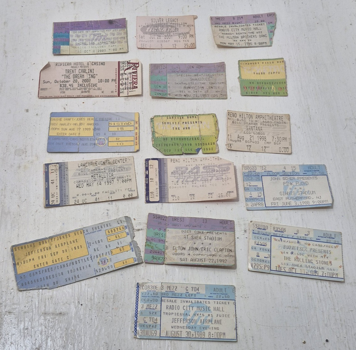 Lot of Vintage Concert Ticket Stubs Used 1980s-1990s Music Rock Metallica/Floyd Lot of Vintage Concert Ticket Stubs Used 1980s-1990s Music Rock Metallica/Floyd