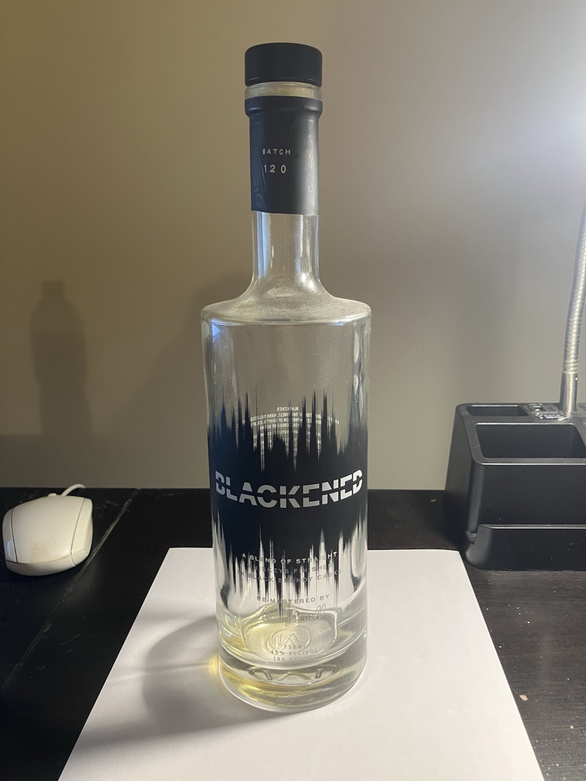 Blackened Whiskey EMPTY Bottle Batch 120 Metallica Dave Pickerell 750 ml