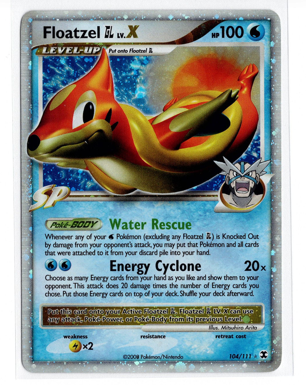 2009 Pokemon Platinum Rising Rivals Floatzel GL LV.X Holo Rare #104 2009 Pokemon Platinum Rising Rivals Floatzel GL LV.X Holo Rare #104