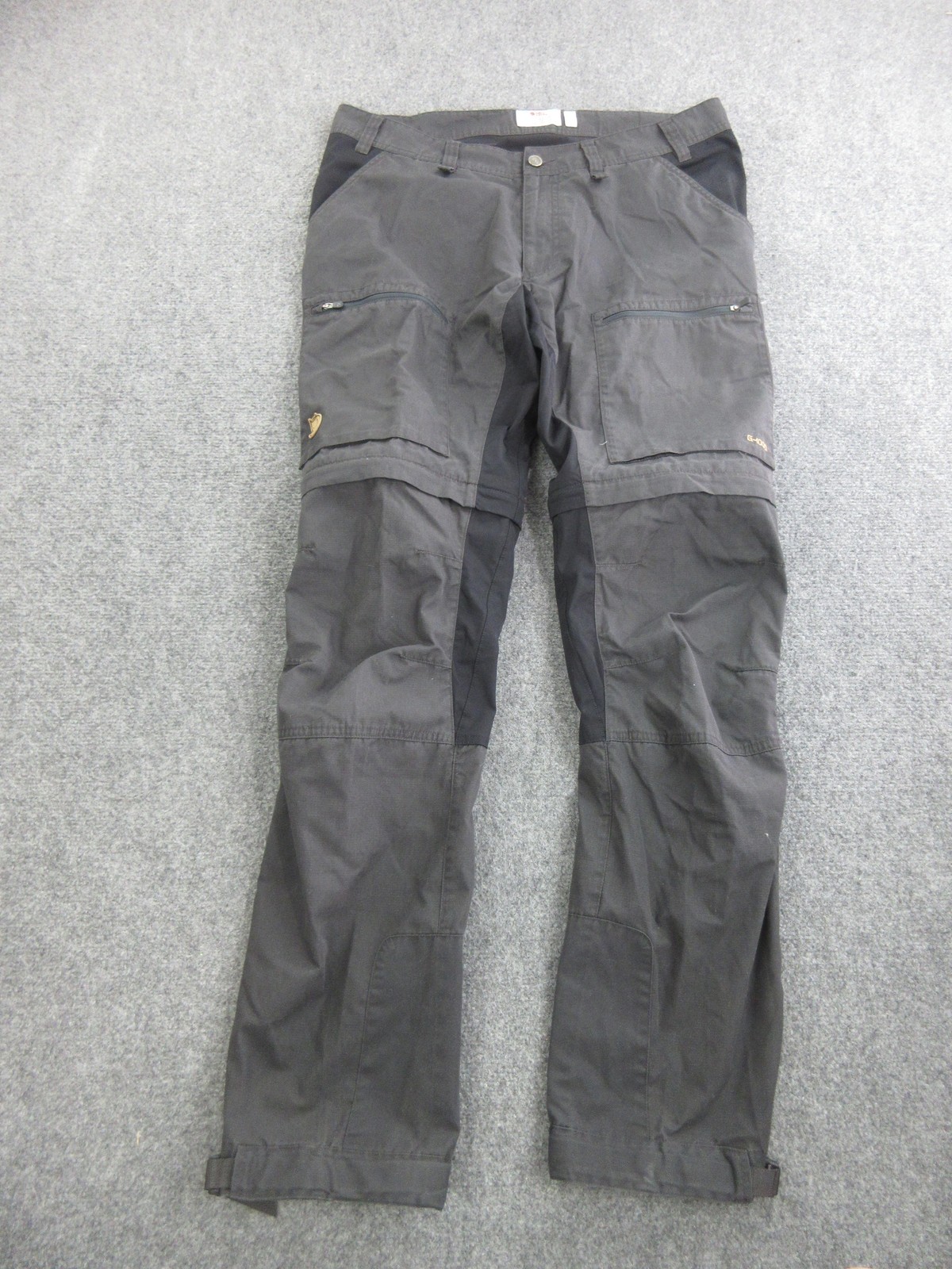 Fjallraven Pants Mens 34x34 Gray G-1000 Hiking Zip Pockets Outdoor Khakis