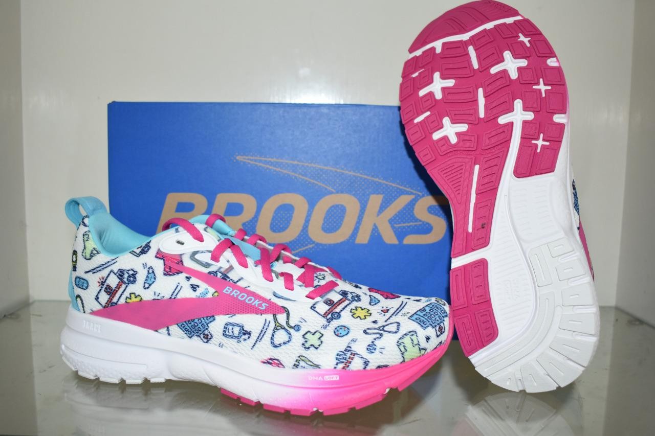 Brooks Women\'s Trace 4 Hero Medical Running Shoes 120441 1B 147 White/Pink