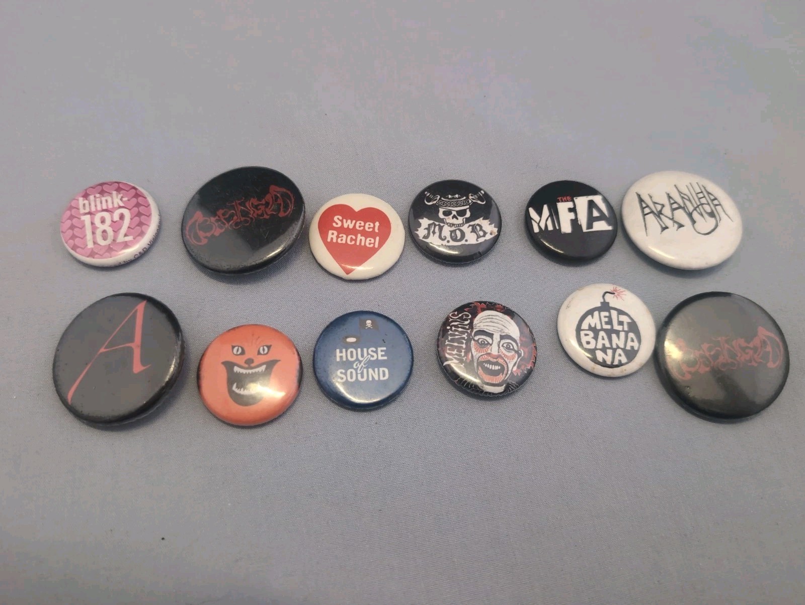 Assorted Emo/ Metal/ Punk Pinback Buttons - Lot Of 12