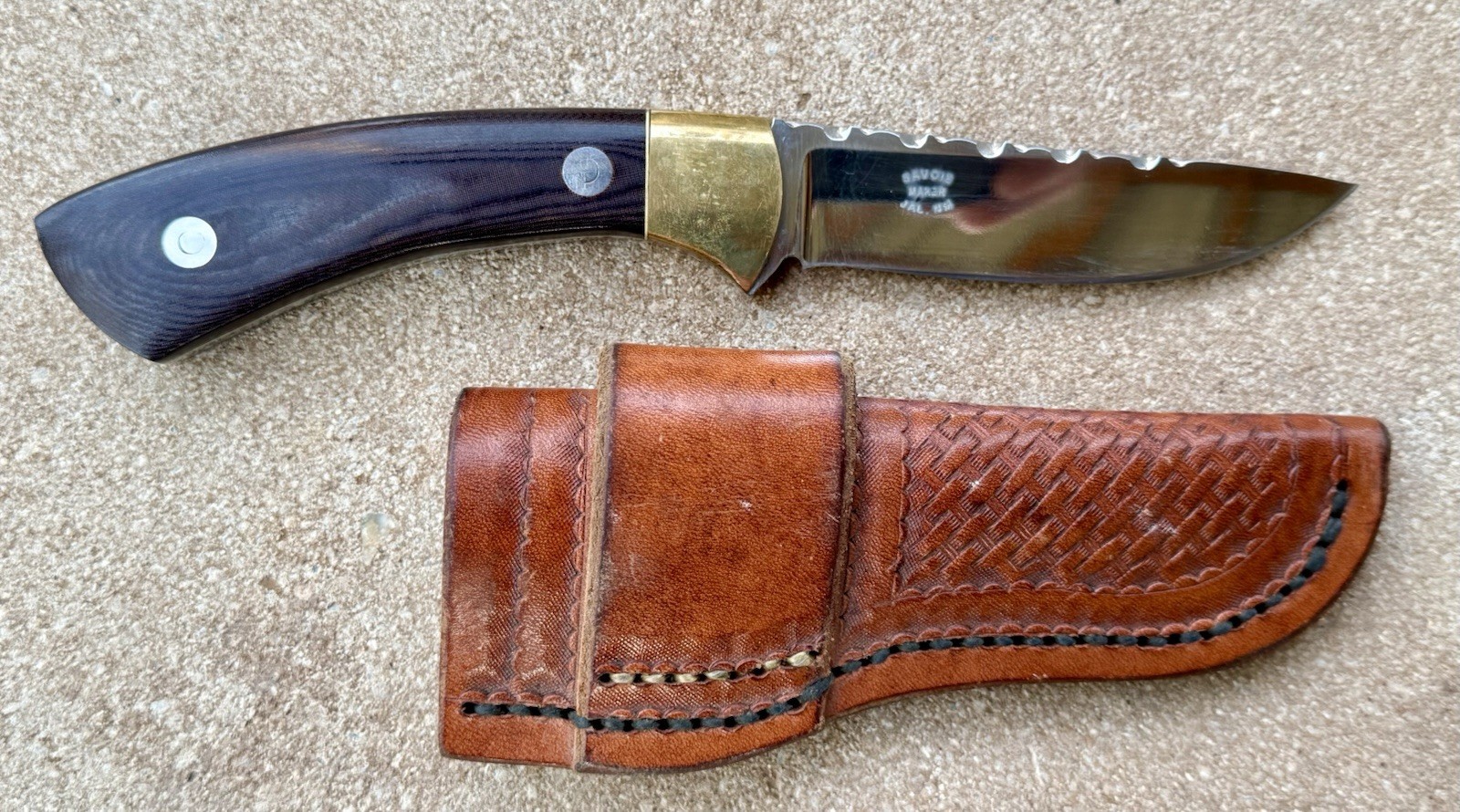 Handmade Fixed Blade Knife Rusty Savoie Maker Hal New Mexico Custom File Work