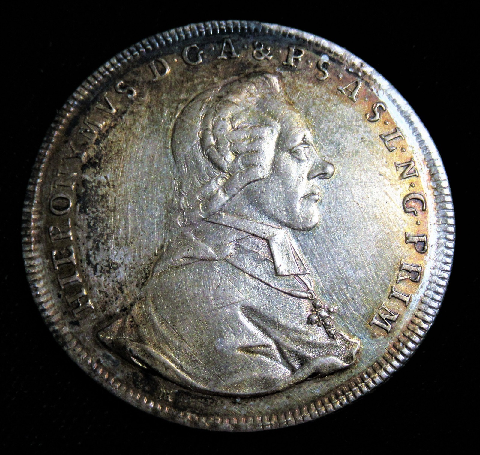 Austria: Salzburg. Hieronymous Taler 1784-M, Choice BU. Superb Original Toning