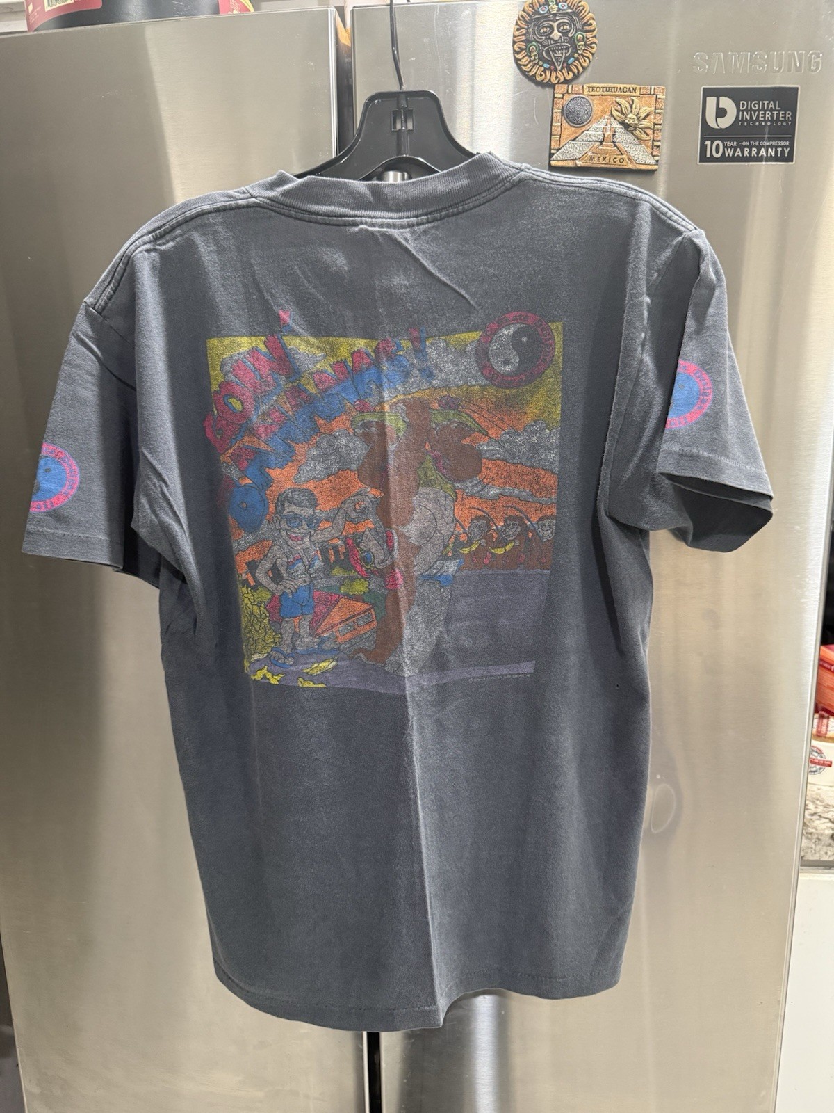 Vtg 80\'s T&C Surf Designs Tee Faded Black Sz XL