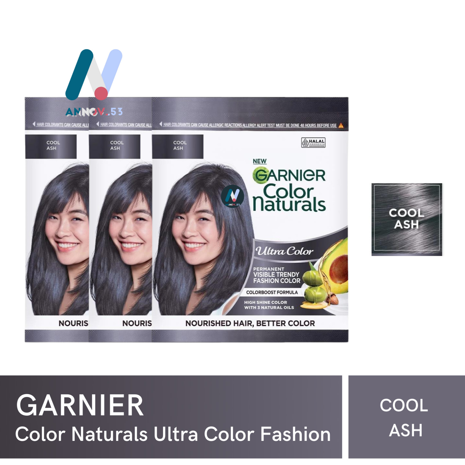 3X GARNIER Natural Hair All Color Avocado Olive Oil Vegan Long Lasting Shiny