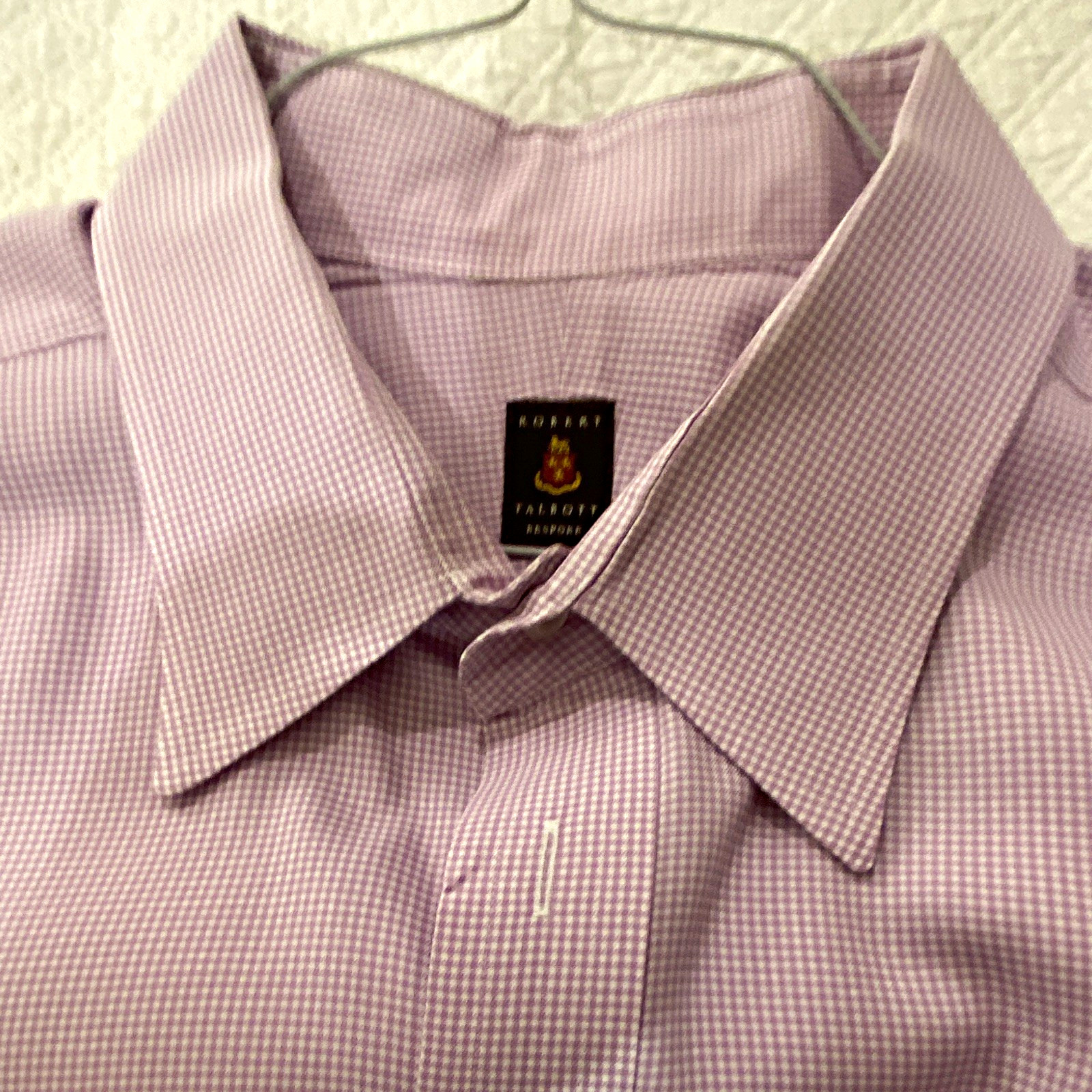 Robert Talbott Bespoke Men’s L Cotton Shirt Purple/White Check LS Robert Talbott Bespoke Men’s L Cotton Shirt Purple/White Check LS