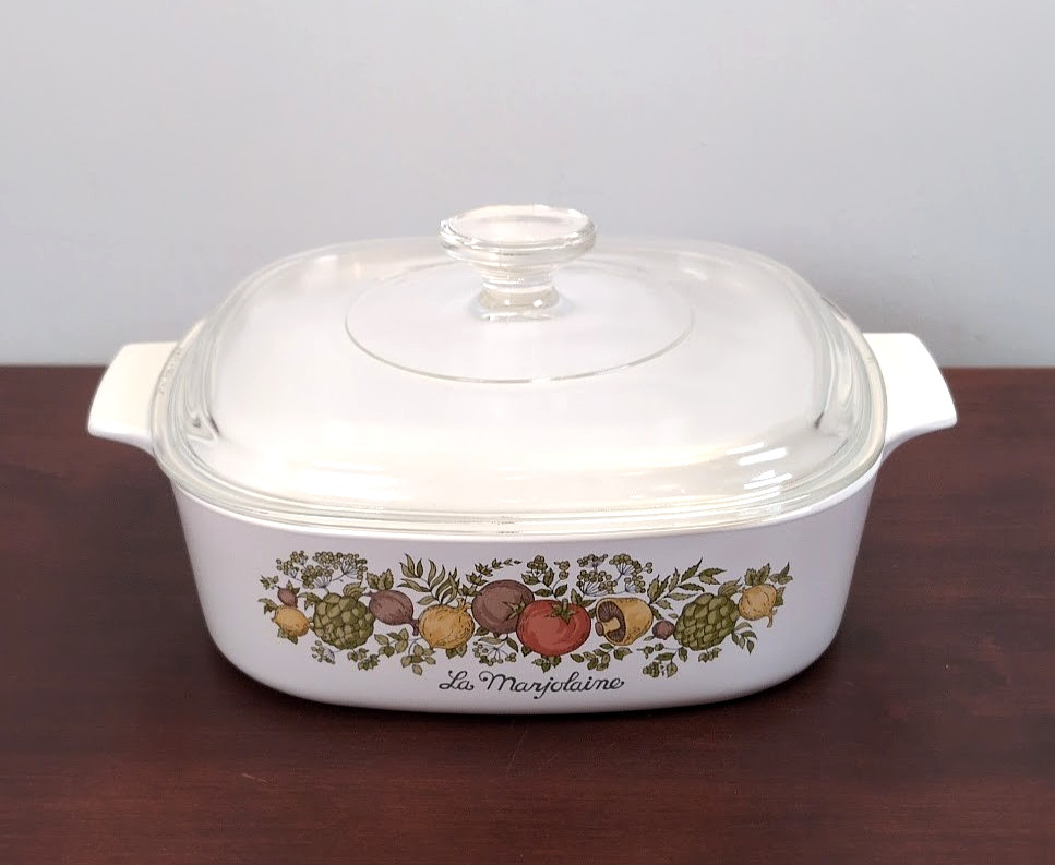 \'70s Vtg CORNING WARE Spice O\' Life La Marjolaine 2Qt Casserole A-2-B Pyrex Lid