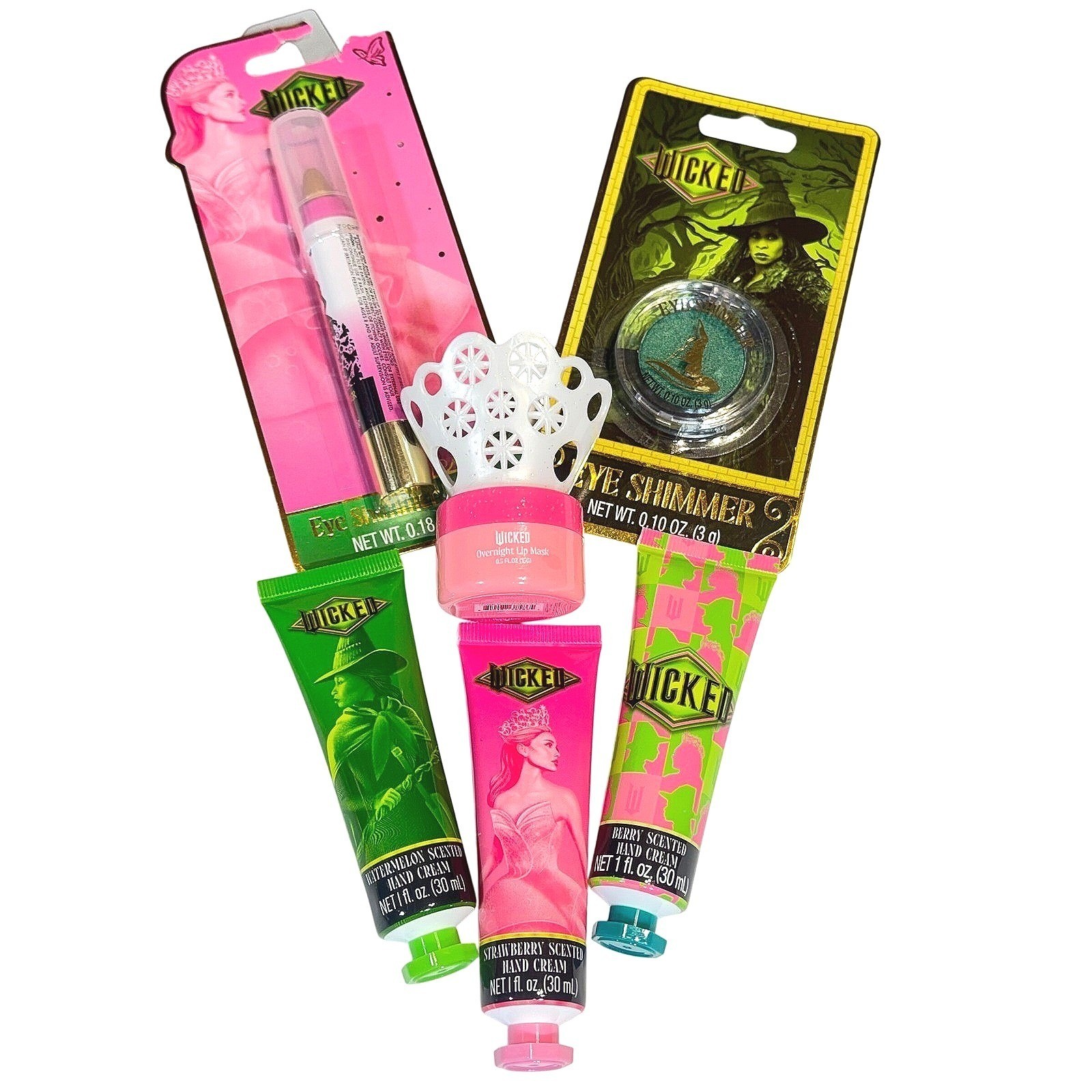 Wicked Movie Makeup Skincare Set Lip Mask Eye Shimmer Hand Cream Bundle