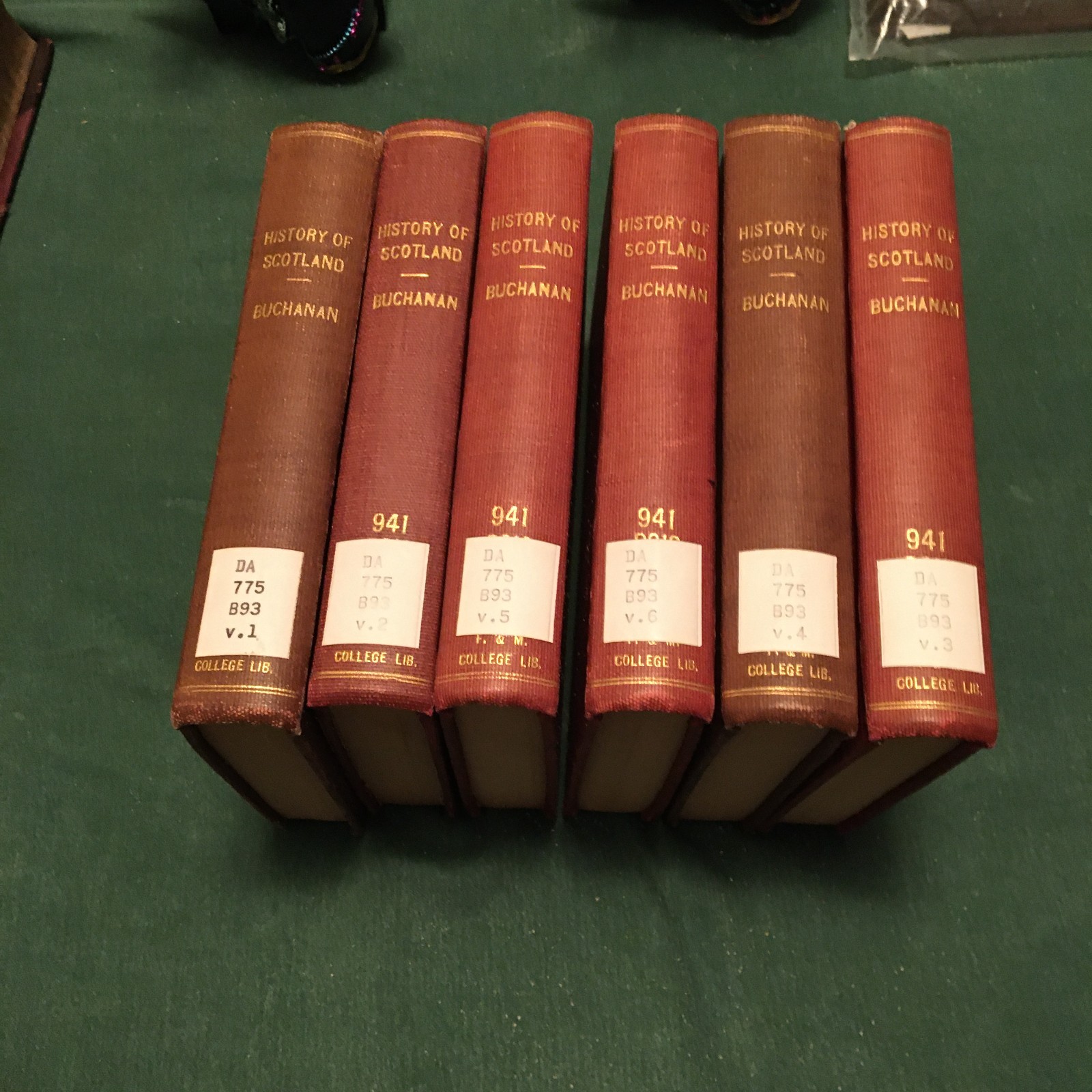 HISTORY OF SCOTLAND GEORGE BUCHANON 1829 6 VOLUMES COMPLETE WITH FOLDOUT MAPS