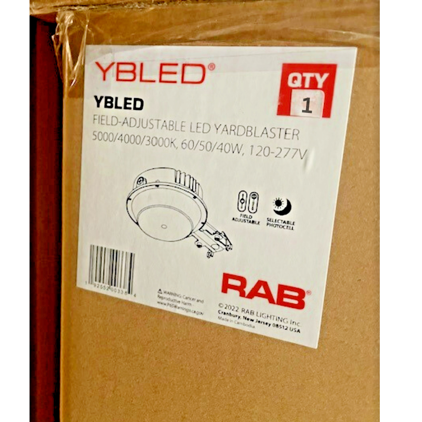 RAB YBLED Field-Adjustable LED Yardblaster - Versatile Outdoor Light