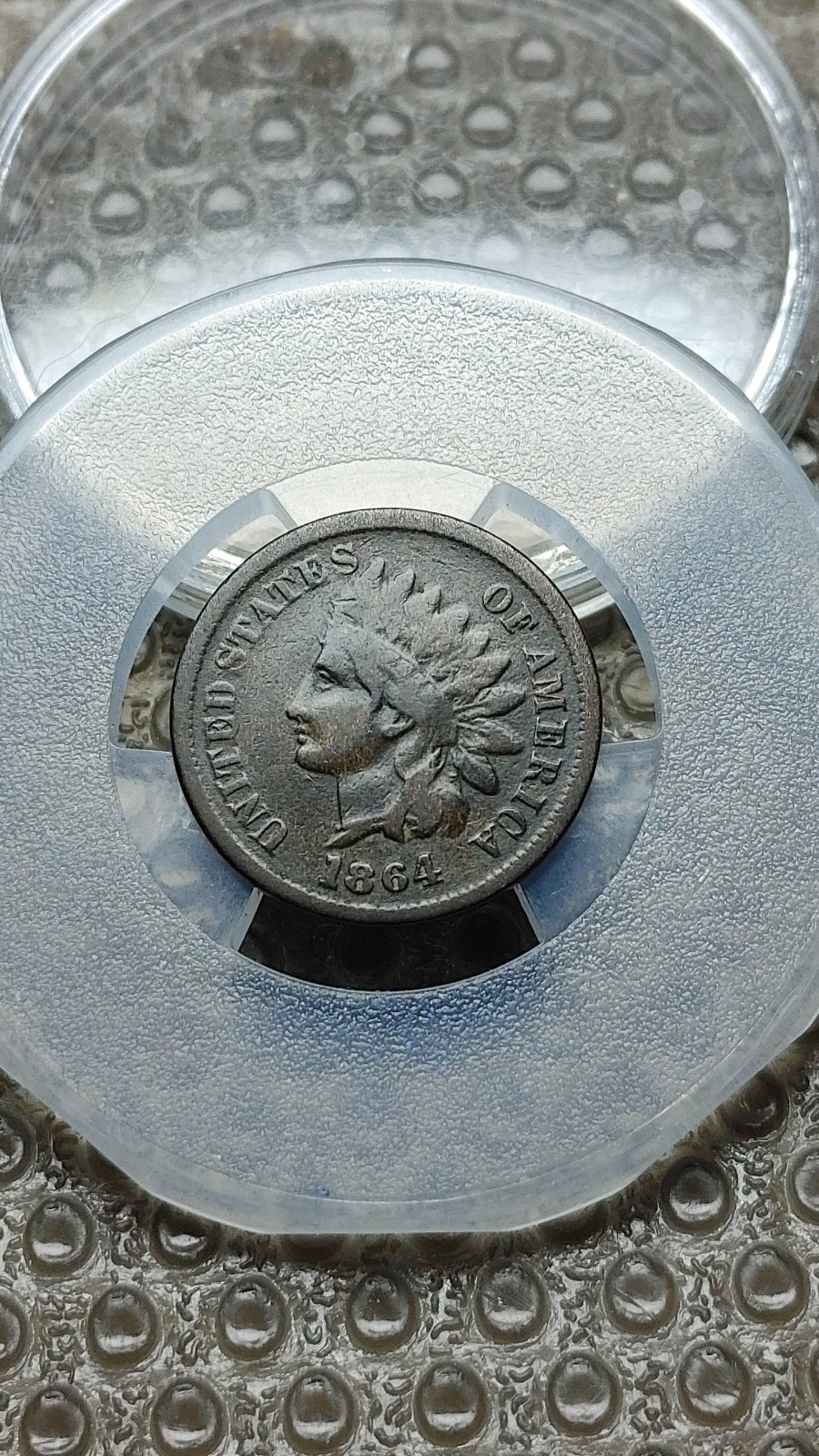 1864 L on Ribbon Pointed Bust Indian Head Cent Penny Nice VG+               D782