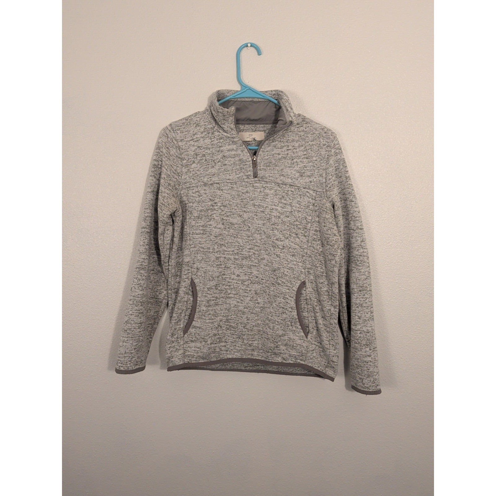 1/4 Zip Pullover Sweater Grey Size Medium Hiking Outdoors Cozy