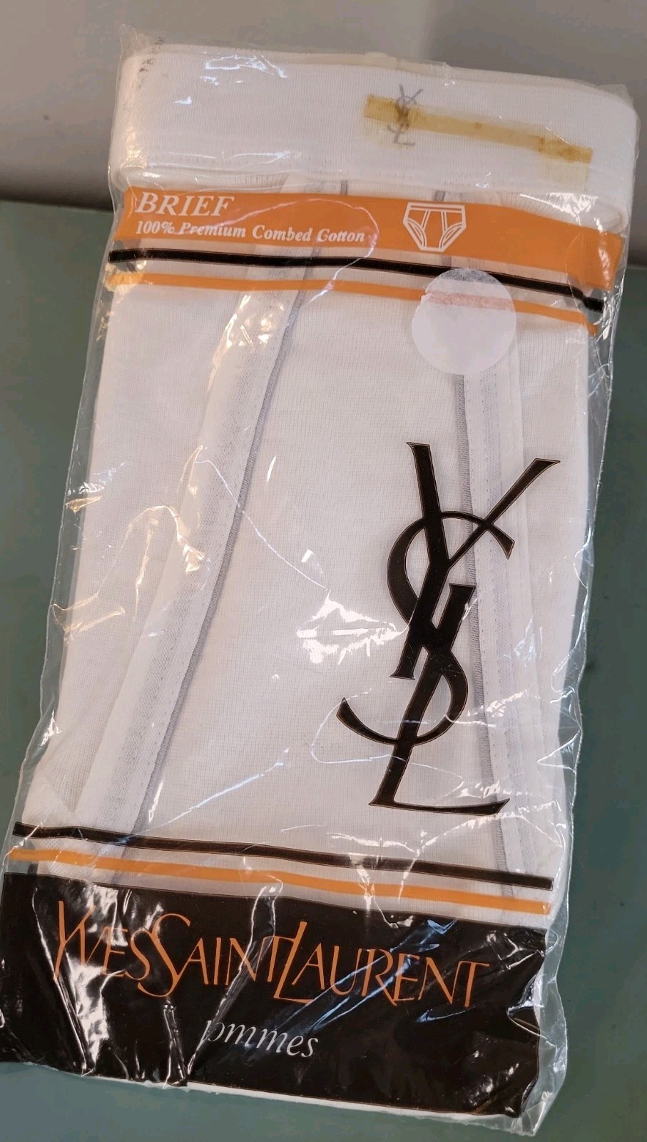 Vtg 1981 New YSL Yves Saint Laurent Briefs Underwear Cotton Mens Sz 38 Made USA