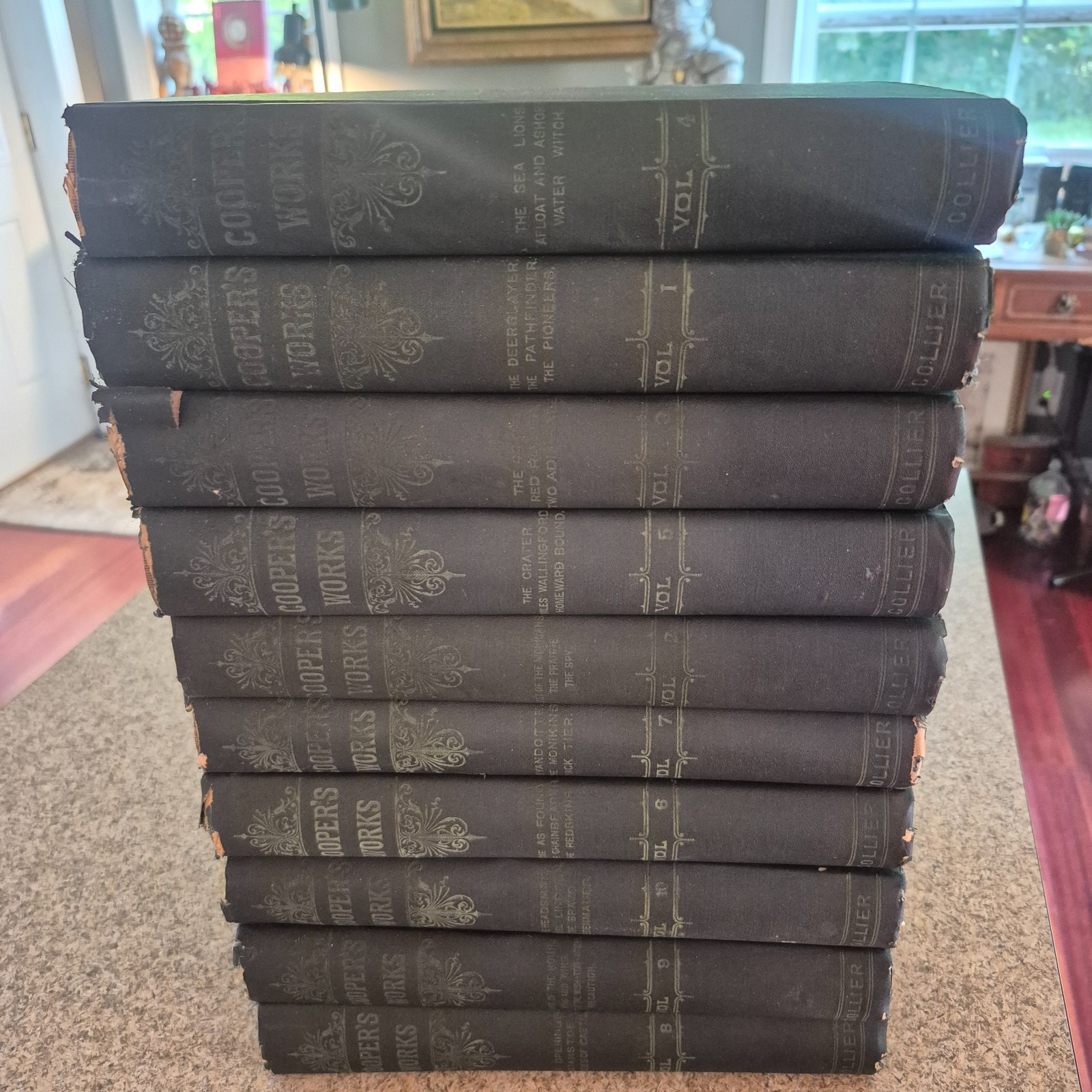 ANTIQUE James Fenimore Cooper 1892 Cooper's Works Book Set 1-10 Complete