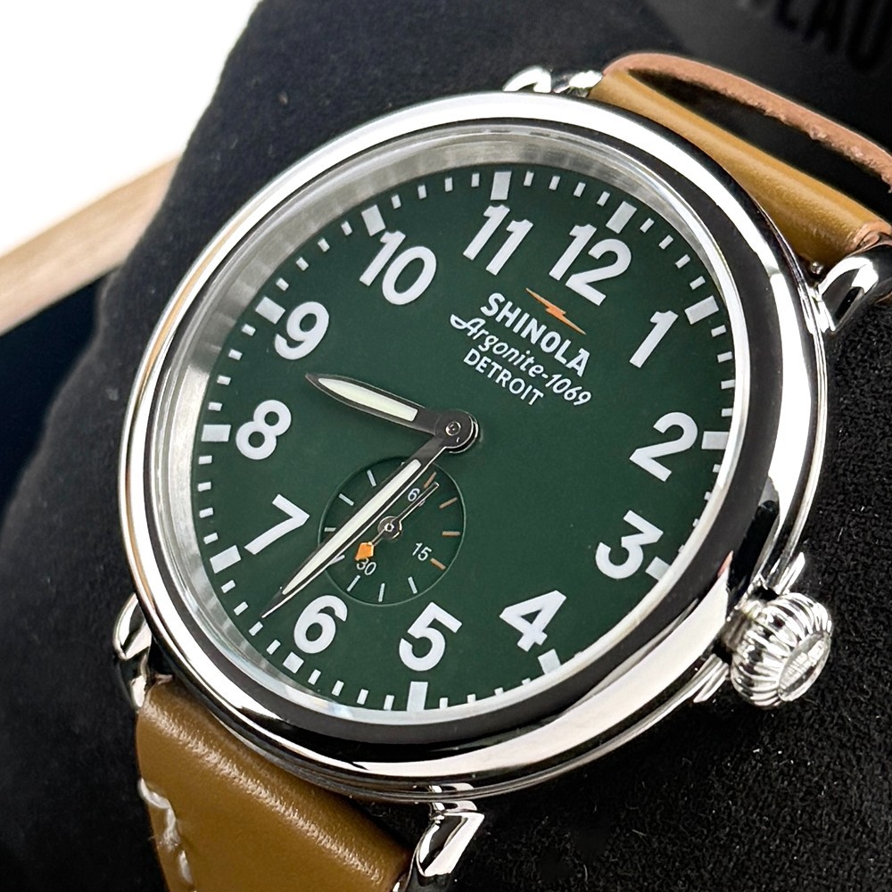 Shinola Men\'s Runwell Green Dial Quartz Watch 41mm