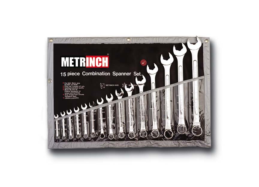 Metrinch Met-0135 Combination Spanner Wrench Set 15tg 8-32mm 5/16\