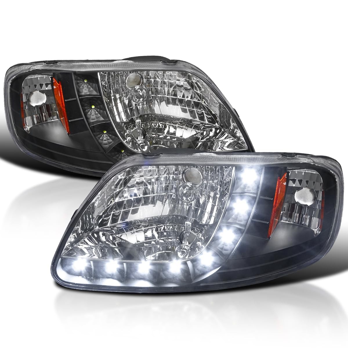 Black LED Strip Headlights