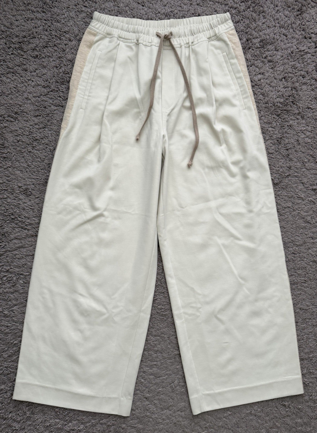 Reiss x Les 100 Ciels Trousers Women\'s Medium Alex Side Stripe Knitted Wide-Leg