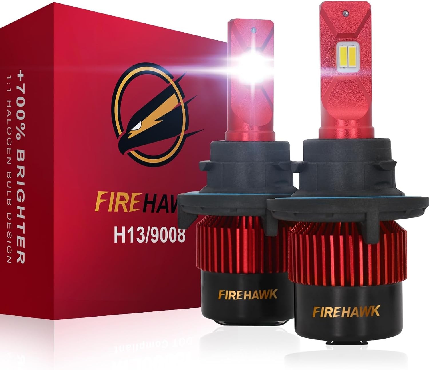 Firehawk 2026 New H13/9008 LED Bulbs 50000LM 700% Brighter 6000K Firehawk 2026 New H13/9008 LED Bulbs 50000LM 700% Brighter 6000K