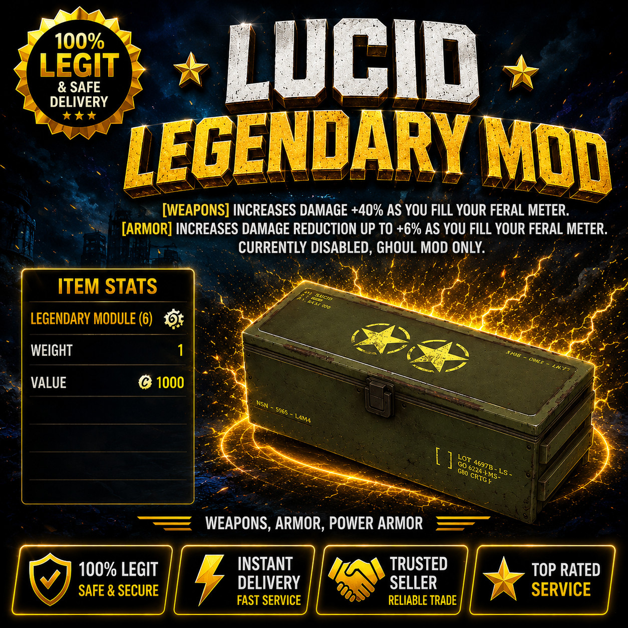 Fallout 76 PC ALL Legendary Mod & Mods Bundles Guaranteed Cheapest 🪙