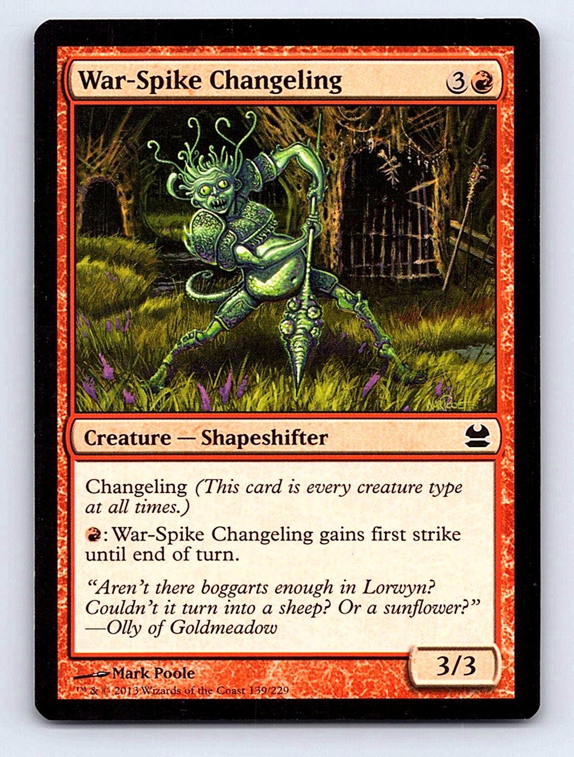 War-Spike Changeling 139 Common Modern Masters Magic: The Gathering Near Mint