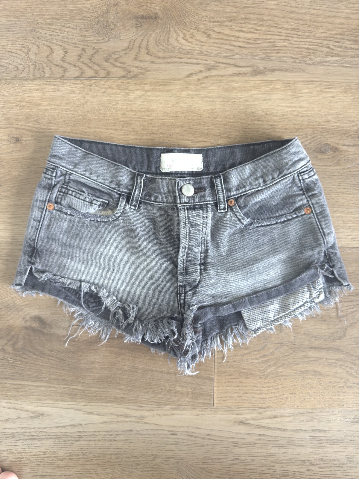 Free People We The Free Black Denim Shorts