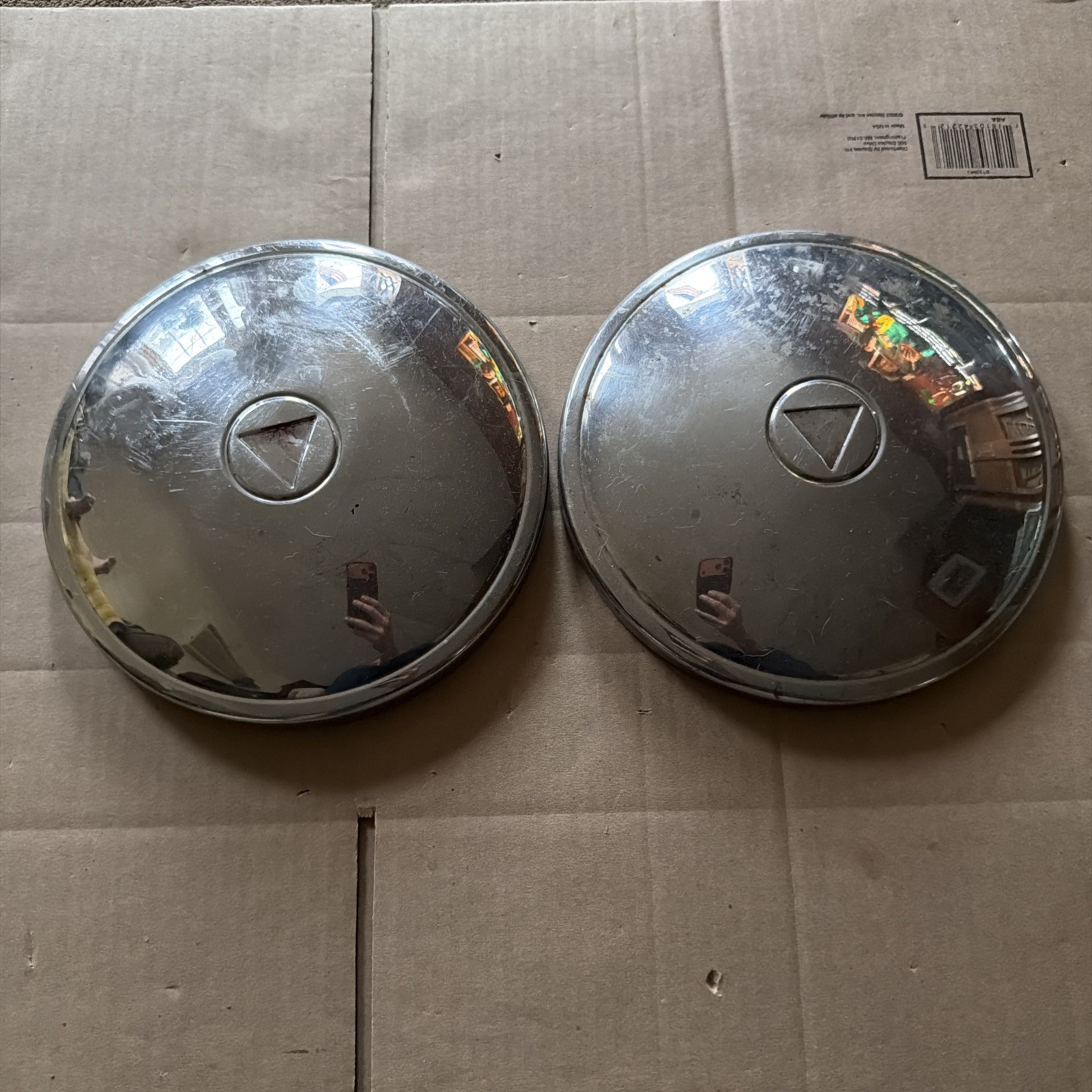 Vintage 1953-1954 Hudson Jet Hubcap Pair
