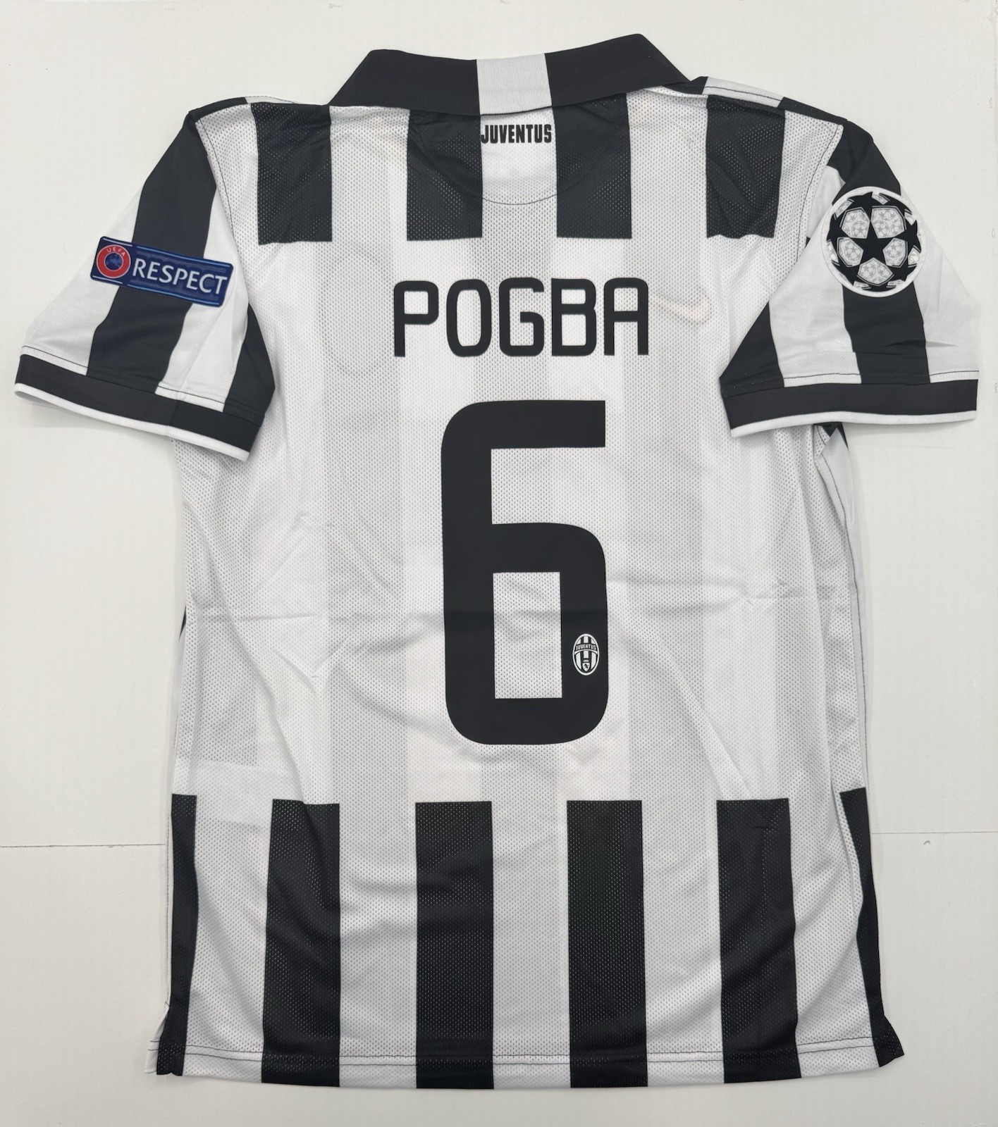 2014/15 Juventus Home Retro Jersey Pogba #6 Vintage Iconic Collar Black & White 2014/15 Juventus Home Retro Jersey Pogba #6 Vintage Iconic Collar Black & White