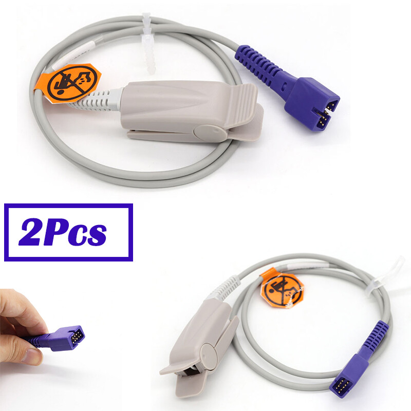 2Pcs Adult Finger Clip SpO2 Sensor Probe Compatible with NELLCOR WeIch Allyh 1m 2Pcs Adult Finger Clip SpO2 Sensor Probe Compatible with NELLCOR WeIch Allyh 1m