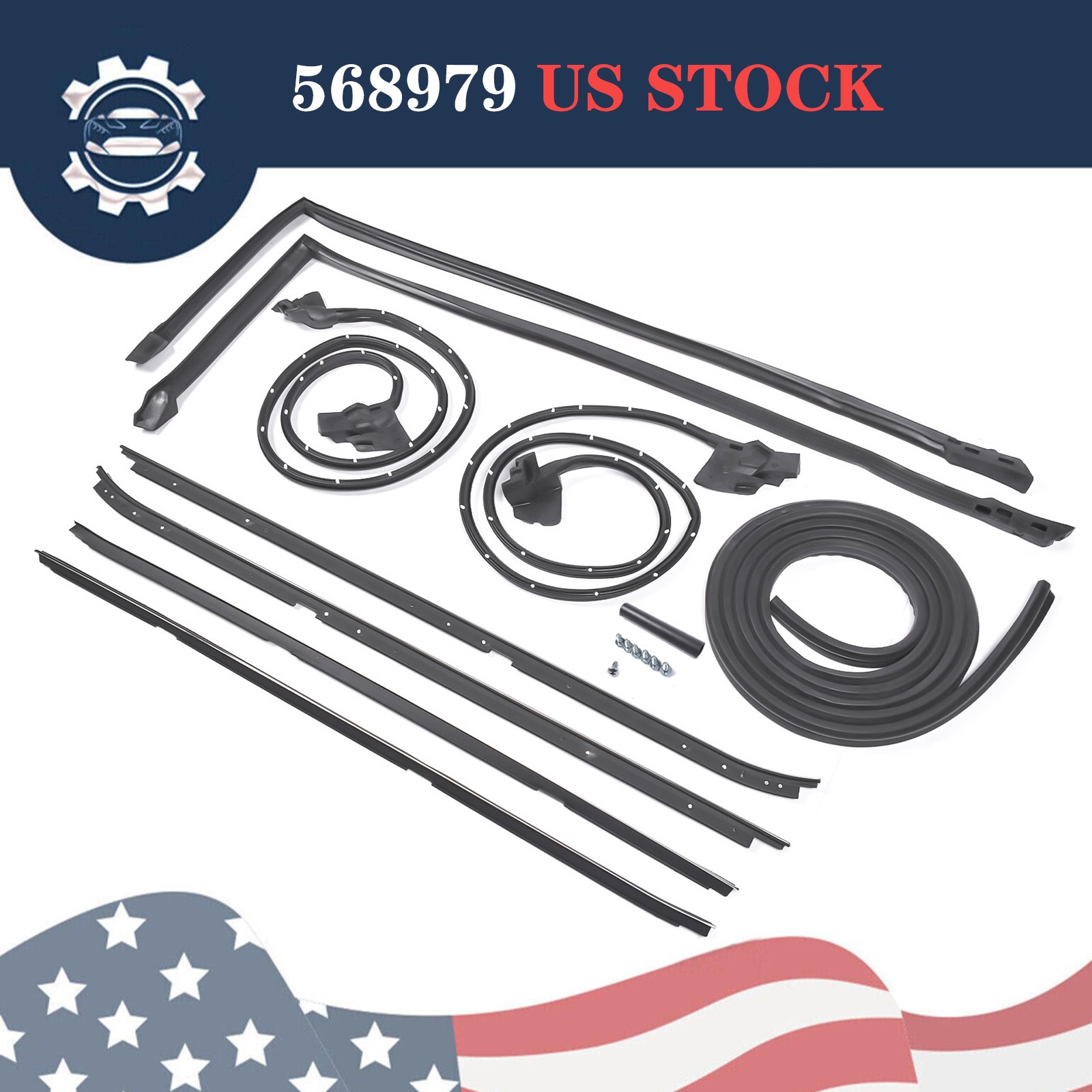 For 81-88 Regal Cutlass Weatherstripping Seal Kit Roof Rail& Door Rubber Seal