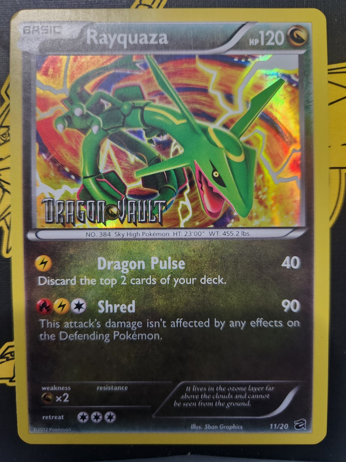 Rayquaza 2012 Dragon Vault Stamped Holo 11/20 Pokemon Card LP+ Rayquaza 2012 Dragon Vault Stamped Holo 11/20 Pokemon Card LP+