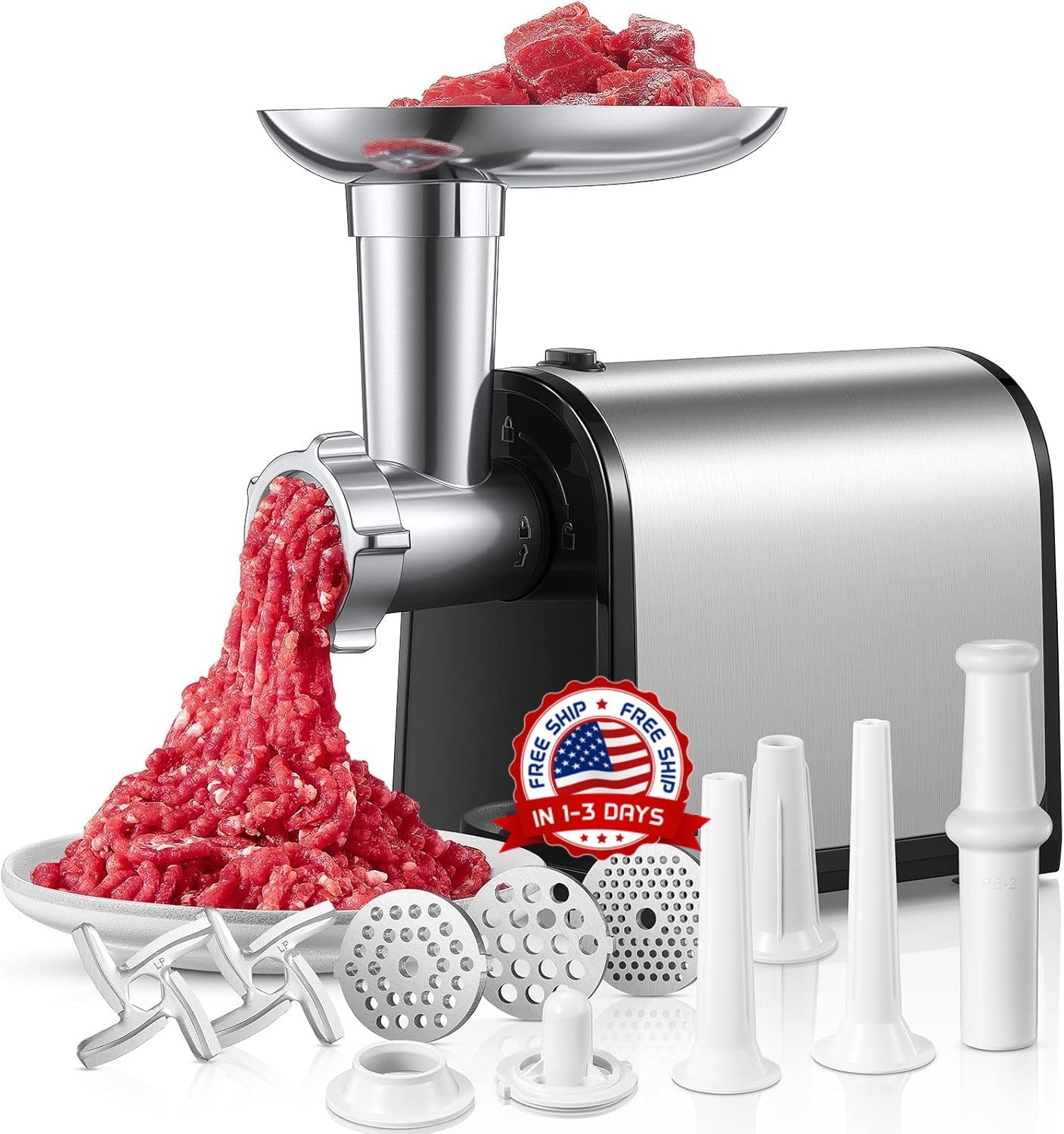 Picadora de Carne Eléctrica Maquina Para Carne Molida Trituradora Carnes 3200 W Picadora de Carne Eléctrica Maquina Para Carne Molida Trituradora Carnes 3200 W