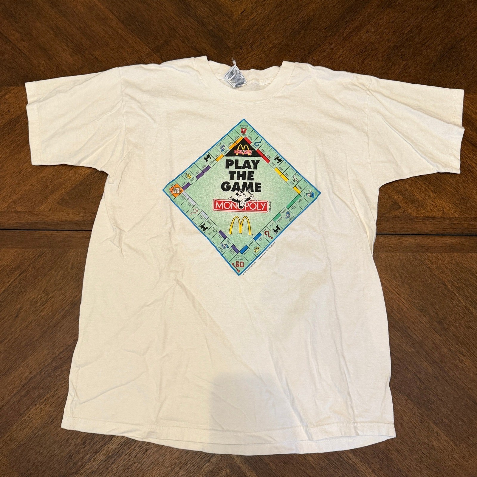 Vintage 1999 McDonalds Monopoly Play The Game T-Shirt White Fruit of the Loom XL Vintage 1999 McDonalds Monopoly Play The Game T-Shirt White Fruit of the Loom XL