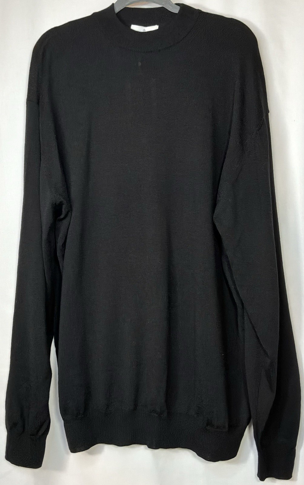 Toscano Firenze V Neck Lightweight Merino Wool Black Sweater Mens 2XT NWT