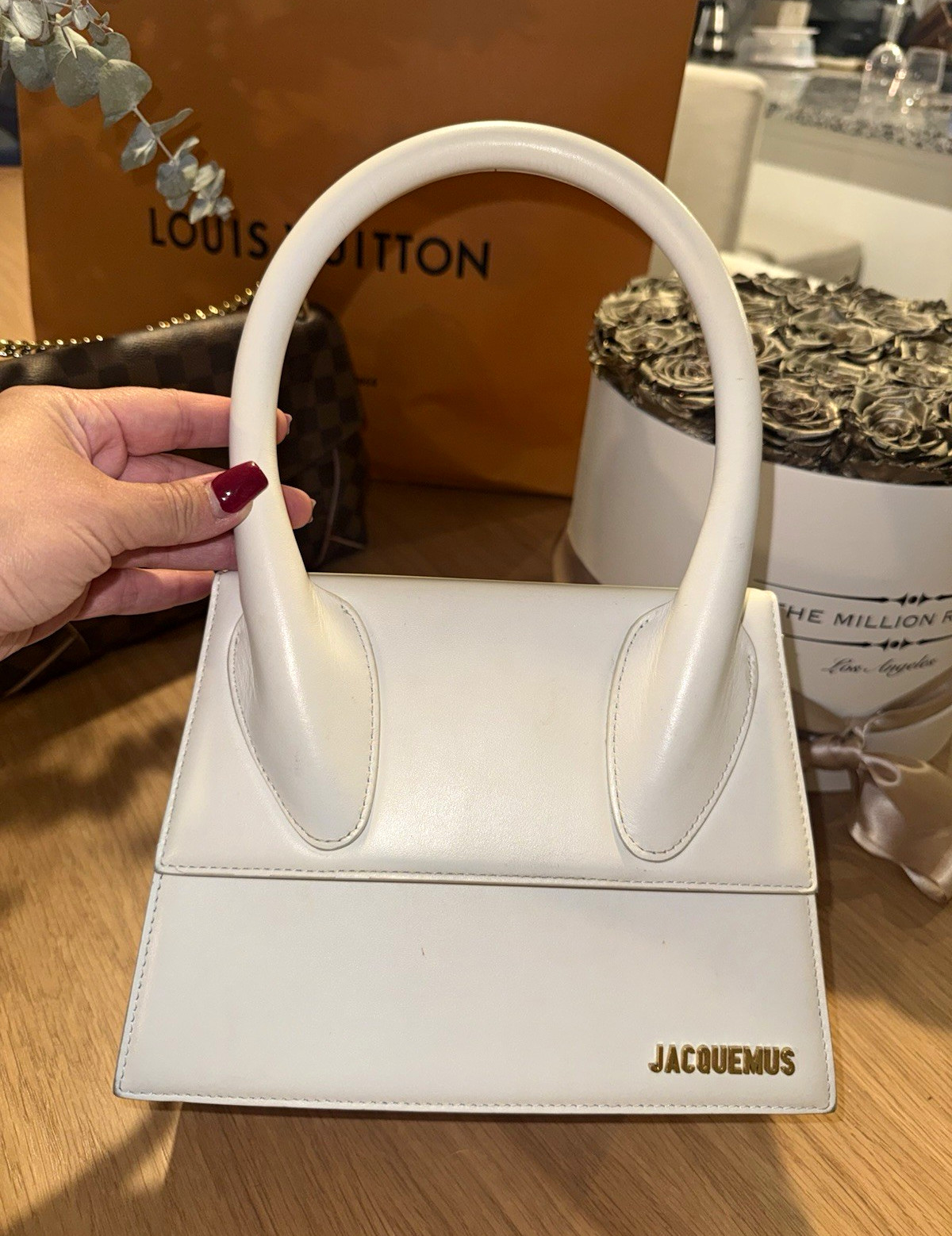Jacquemus Le Grand Chiquito Women’s White Top Handle Bag Gold