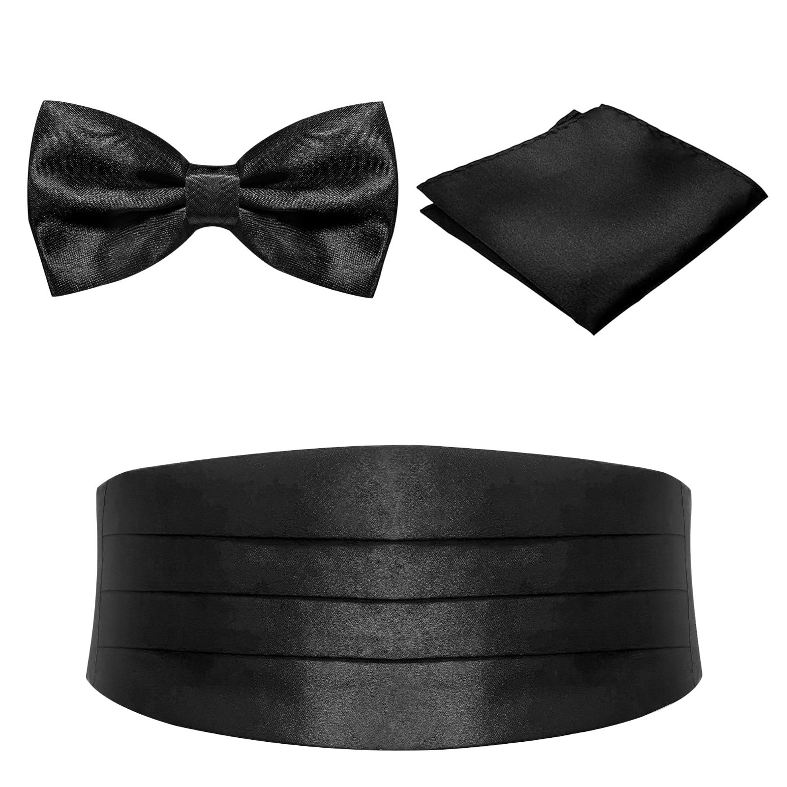 Men s Cummerbund Bow Tie Set Adjustable Solid Color Tuxedo Cummerbund and Bow