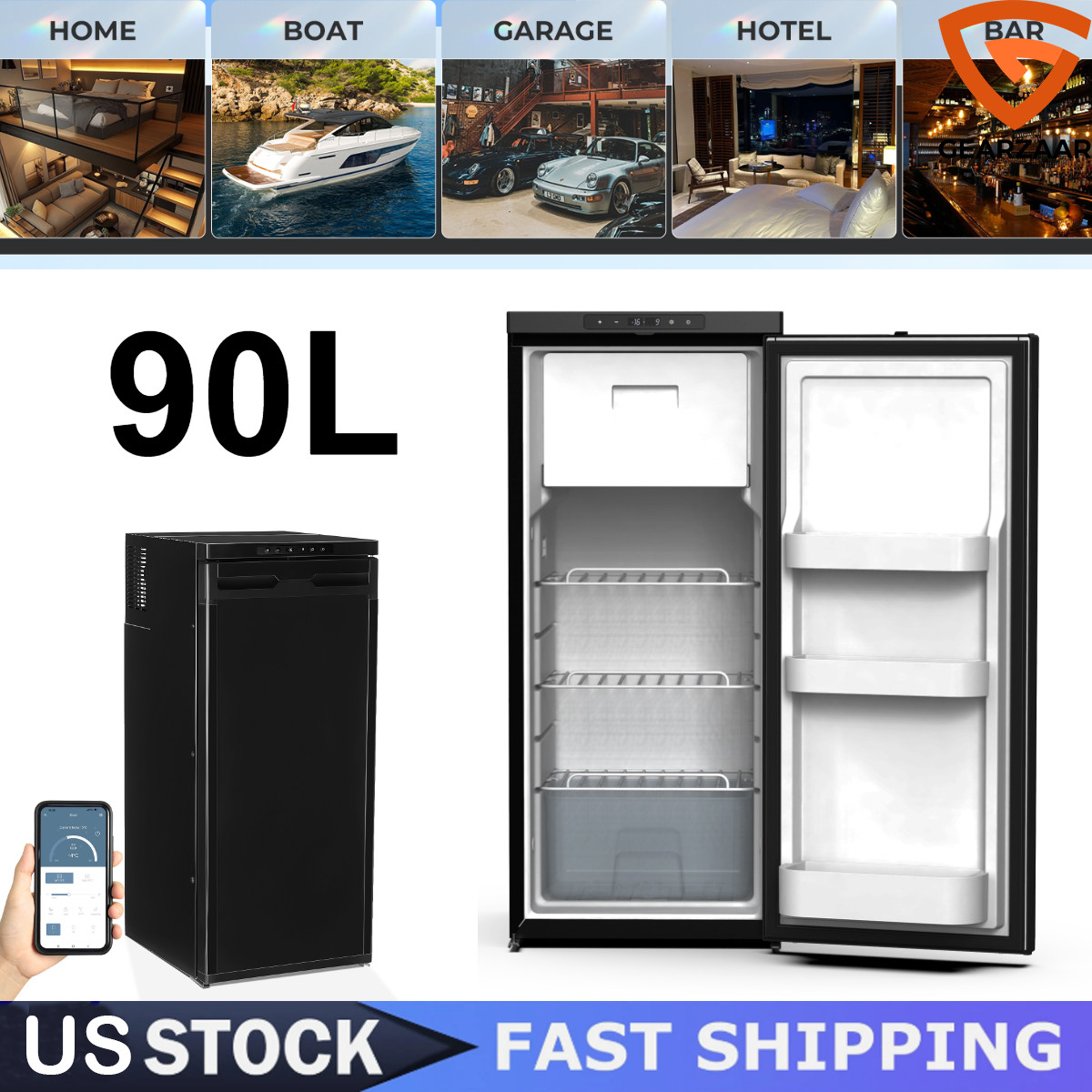 90L Car Refrigerator Freezer Fridge Cooler DC & AC for Travel Camping Fishing RV