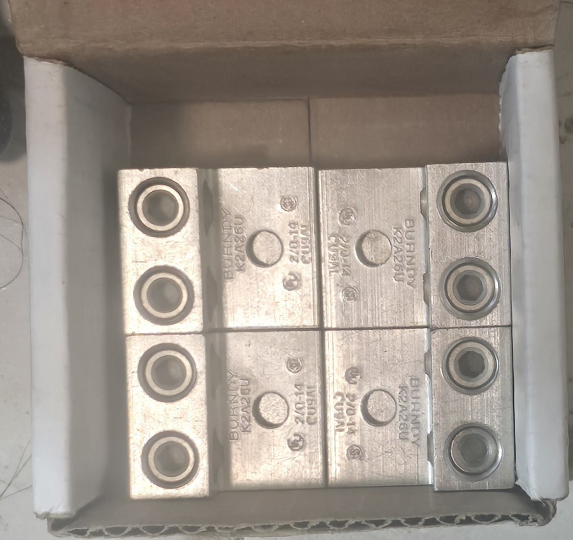 BoxOf 12- Burndy K2A26U Two Conductor Aluminum Mechanical Lugs 391005 AL9CU
