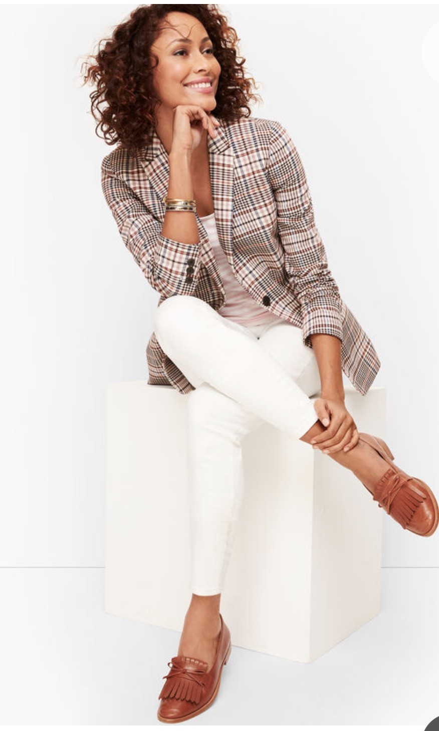 NWOT  $199 Talbots Friday Plaid Blazer Jacket Multicolor Womens 16 Lined  