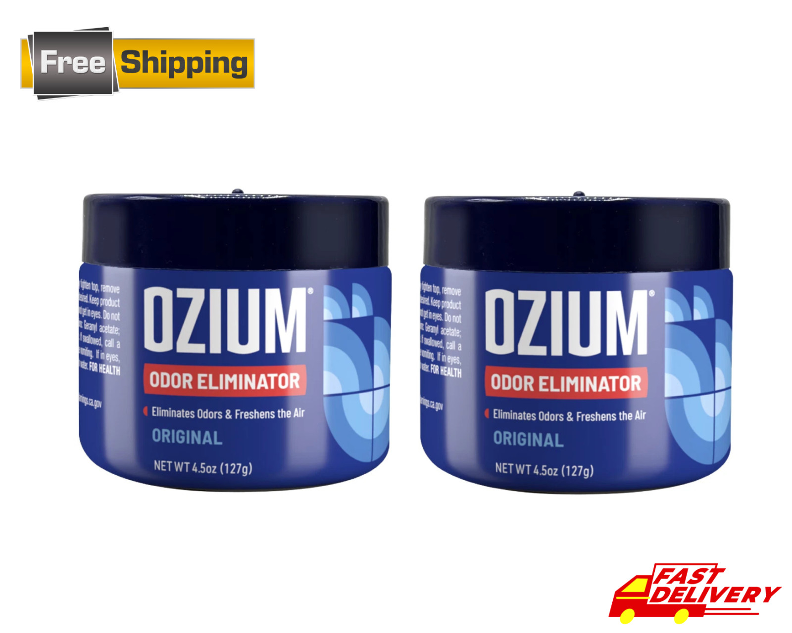 (2 Pack) OZIUM Odor Eliminator Gel Can Original Scent 4.5 oz Air Freshener