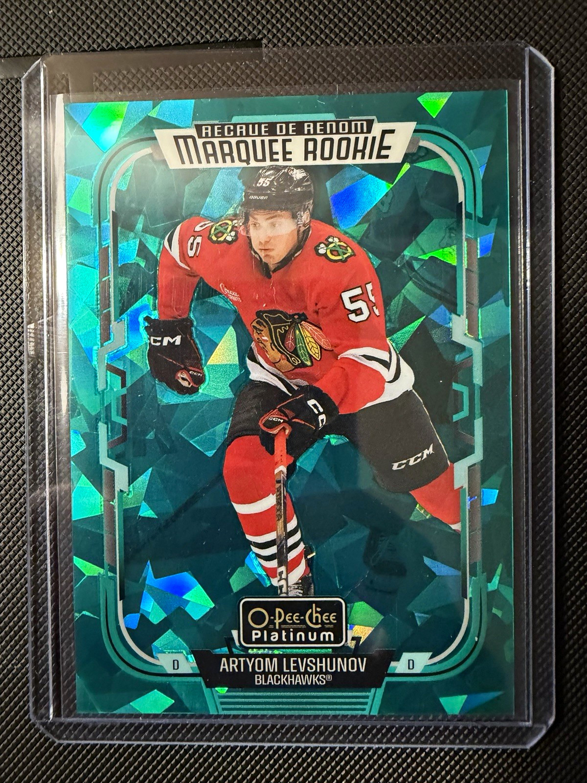 Upper Deck 2025-26 O-Pee-Chee Platinum Levshunov Marquee turquoise RC #218 /249 Upper Deck 2025-26 O-Pee-Chee Platinum Levshunov Marquee turquoise RC #218 /249