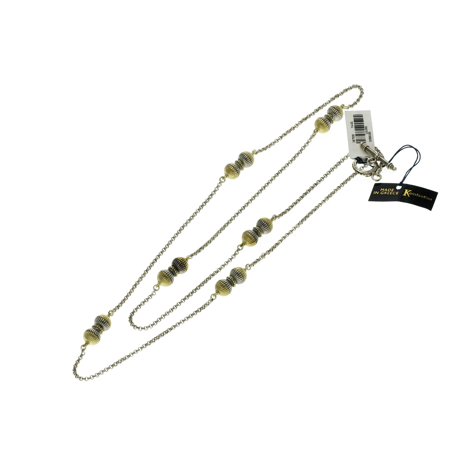 Authentic Konstantino 18K Yellow Gold 925 Sterling Silver long 35\