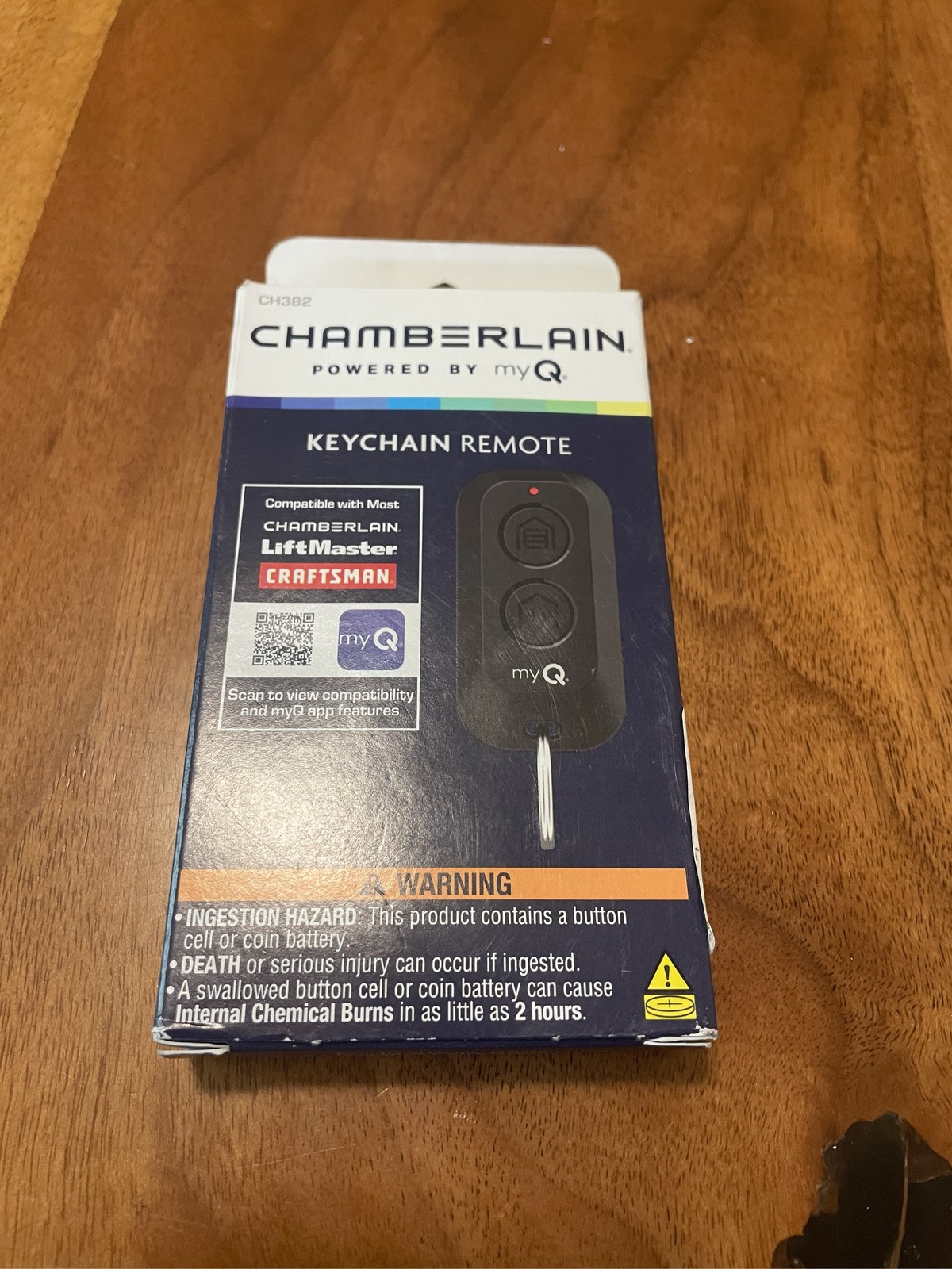 Chamberlain CH382 2-Button Keychain Garage Door Opener Remote Control