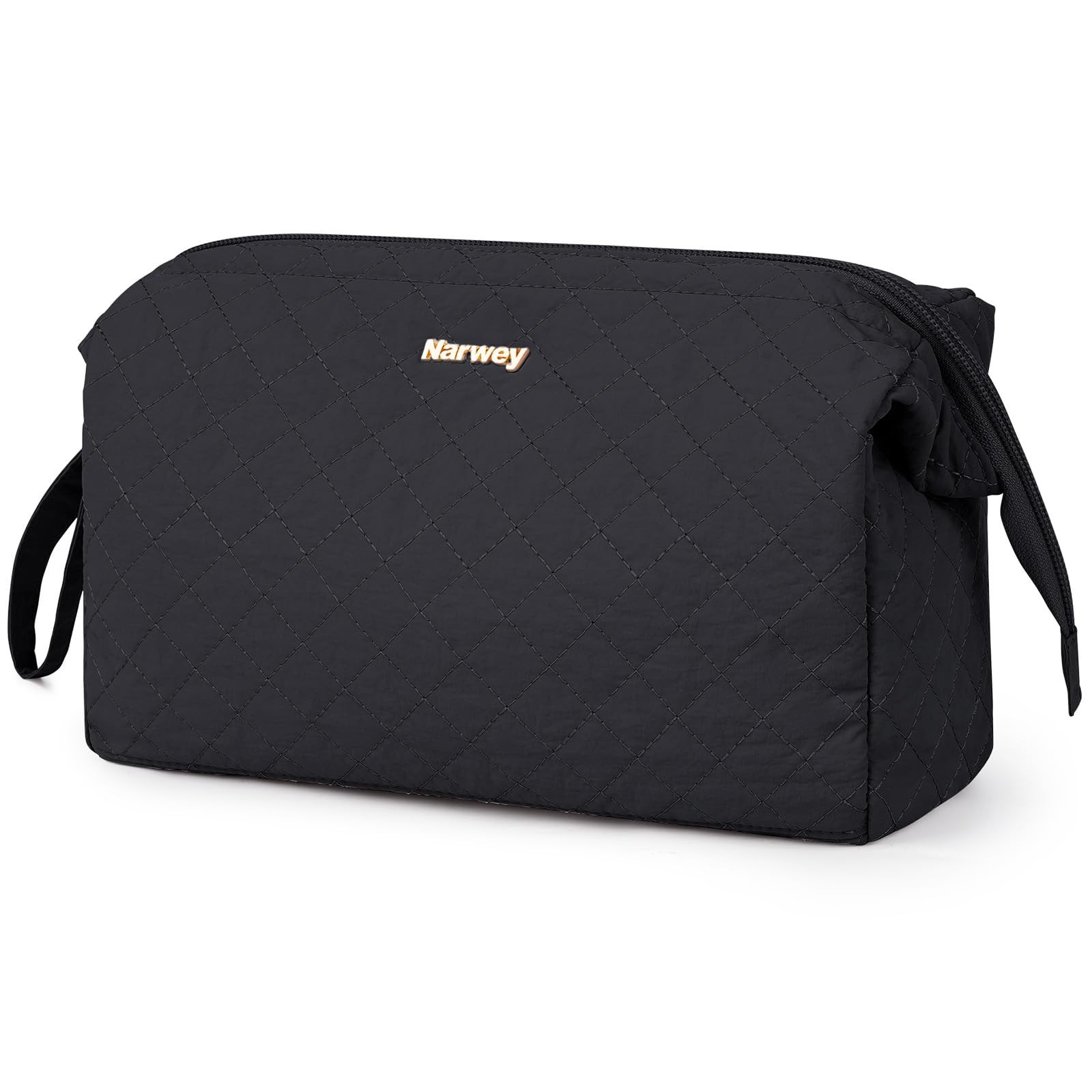 Narwey Quilted Makeup Bag Travel Toiletry Bag, Nylon Cosmetic Bag for Women |...