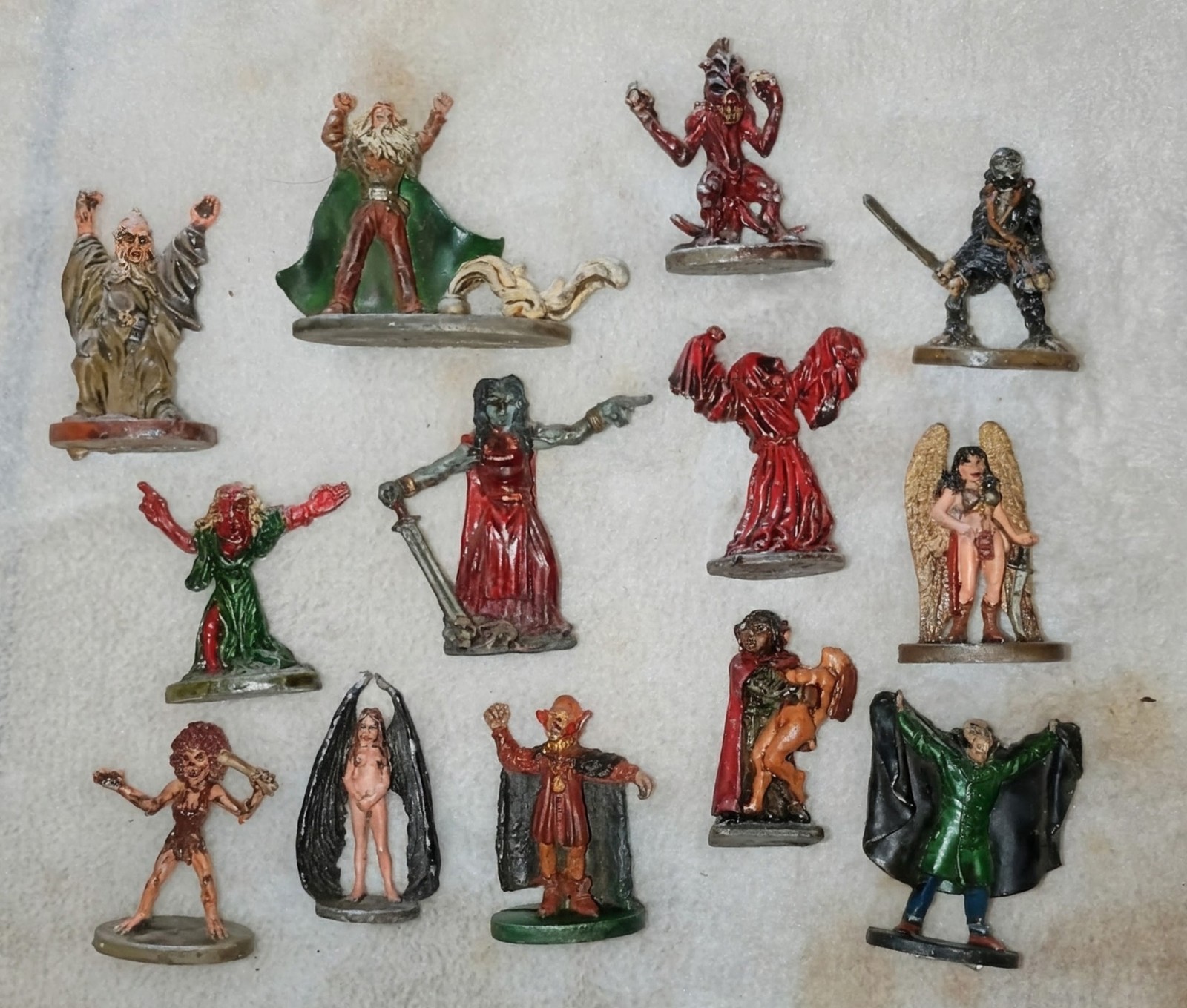 Vtg Grenadier Ral Partha D&D Metal Miniature Lot 13pc Undead Monsters Wizard OOP